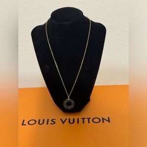 Upcycled LV zipper pull/charm necklace
